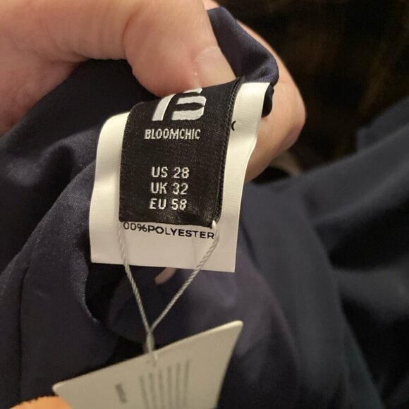 BloomChic top navy modest snap with embellishment at the waist line - Picture 2 of 2